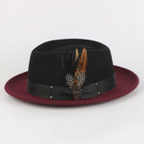 Broadway Fine Australian Wool Fedora Hat – Burgundy & Black | WH-103
