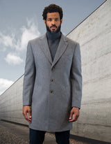 Men’s gray single jacket over coat 100% wool STATEMENT SUITS WJ-100