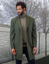 Men’s olive single jacket over coat 100% wool STATEMENT SUITS WJ-100