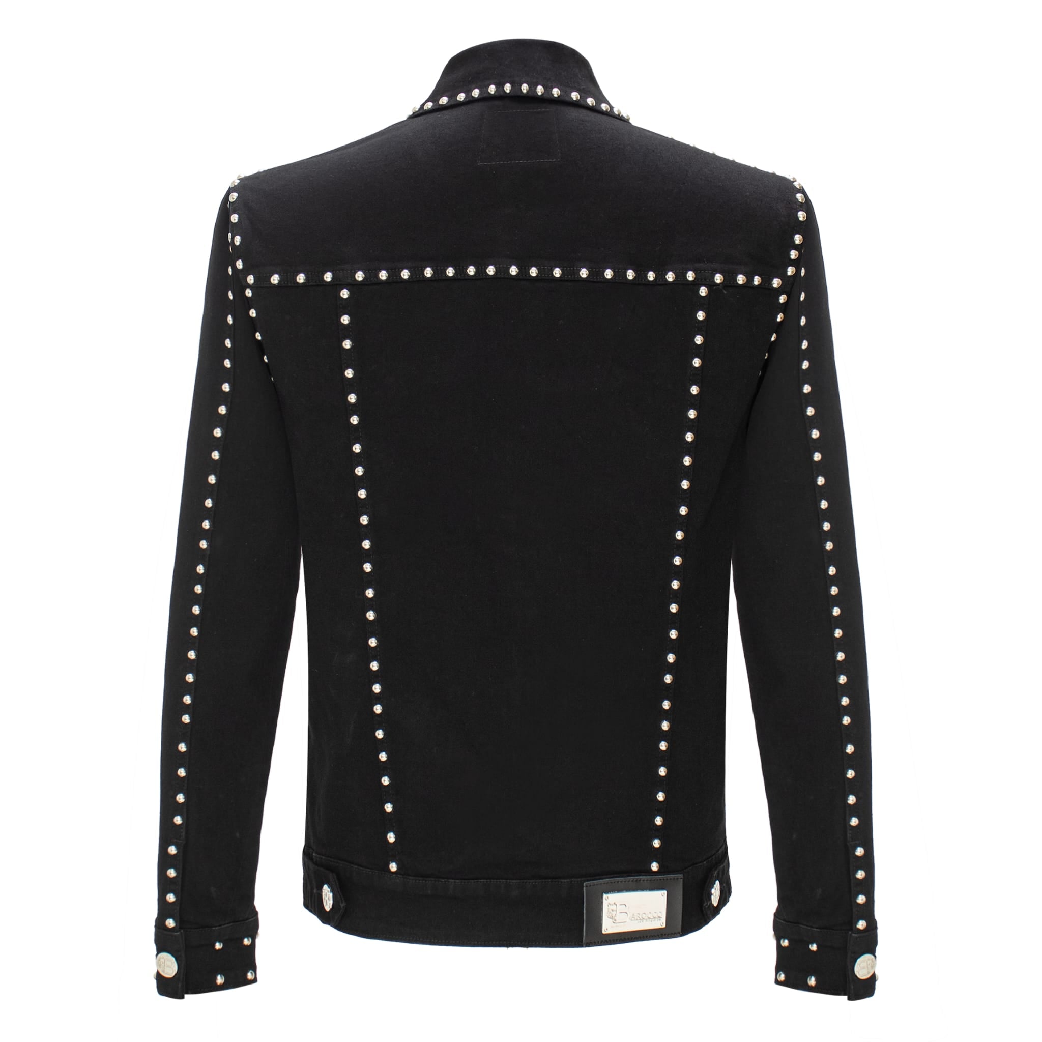 Barocco Studded Jean Jacket Stretch | JJ200 Black