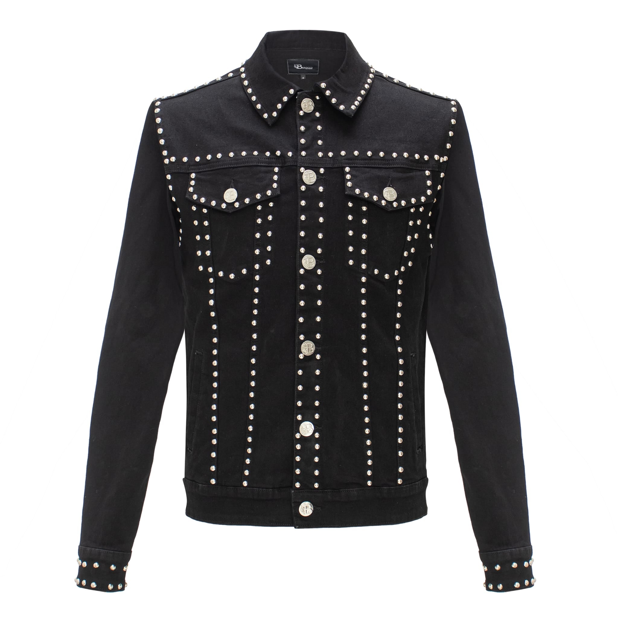 Barocco Studded Jean Jacket Stretch | JJ200 Black