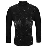 Dazzling Dapper Button-Up Shirt BLACK/SILVER