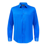 Barocco Luxe Satin Stretch Shirt ROYAL