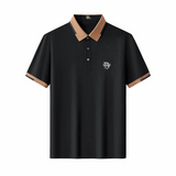El Baron Contrast Trim Men's Performance Polo - Black