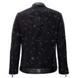 Midnight Spark PU Leather Moto Jacket BLACK/BLACK