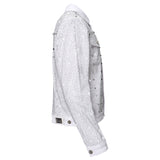 Pure Style WHITE/SILVER Men's Denim Jacket