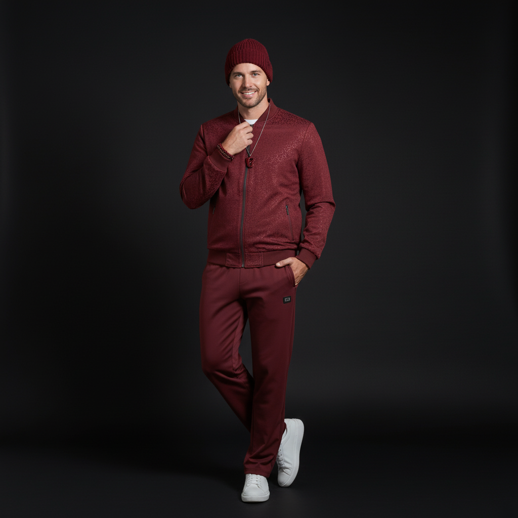 Regalia Emboss Tracksuit WINE