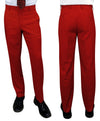 Men’s Red slim fit flat-front pants super 150’s wool STATEMENT SUITS PL-100