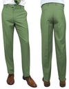 Men’s Apple Green slim fit flat-front pants super 150’s wool STATEMENT SUITS PL-100