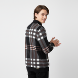 Paramount Plaid Knit Zip LS BLACK
