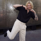 Wellington Side-Tab Trousers IVORY