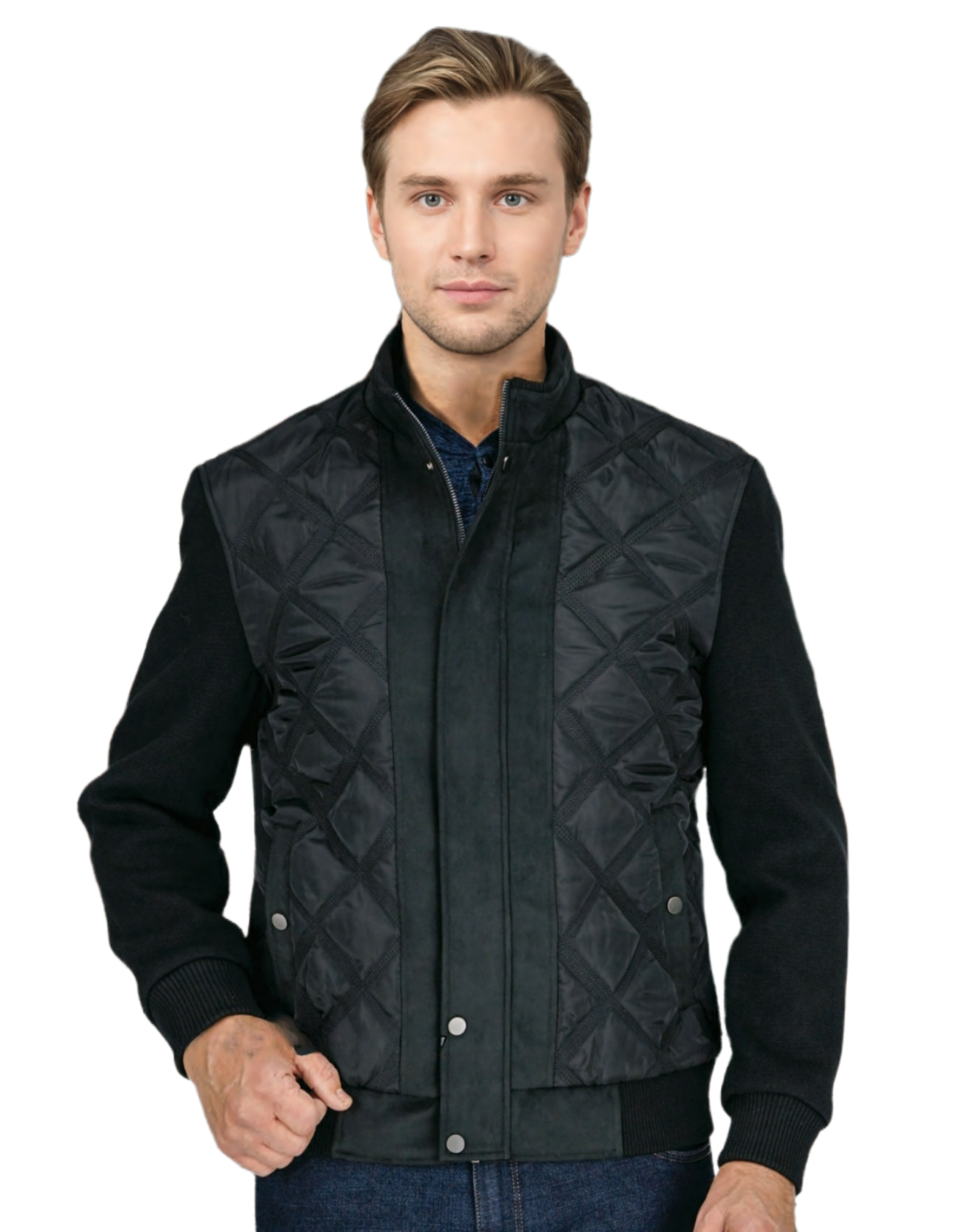 Men’s Black Modern Fit Short Fall Jacket by Gruppo Bravo – Style GRU069960JKT HOLDEN – Lightweight zip jacket for fall or spring.