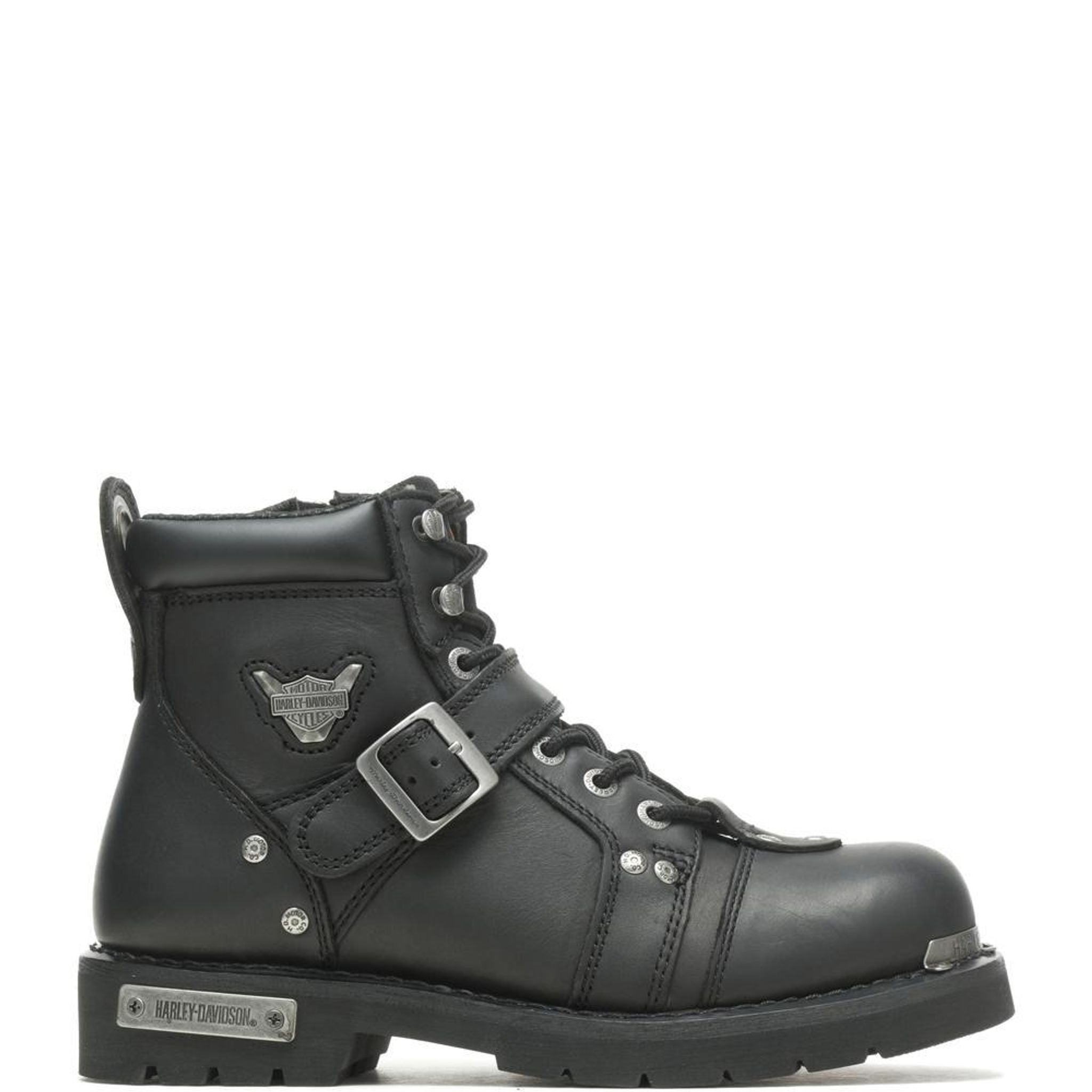 Men's Black Harley Davidson Brake Buckle Leather Boots Regular Fit D91684