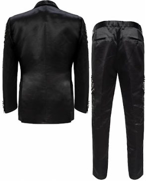 Barocco Star Strut Men's Embellished Suit Set - Black