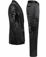 Barocco Star Strut Men's Embellished Suit Set - Black