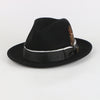 Steven Land WH-106 Black Wool Fedora Hat with Satin Grosgrain Band