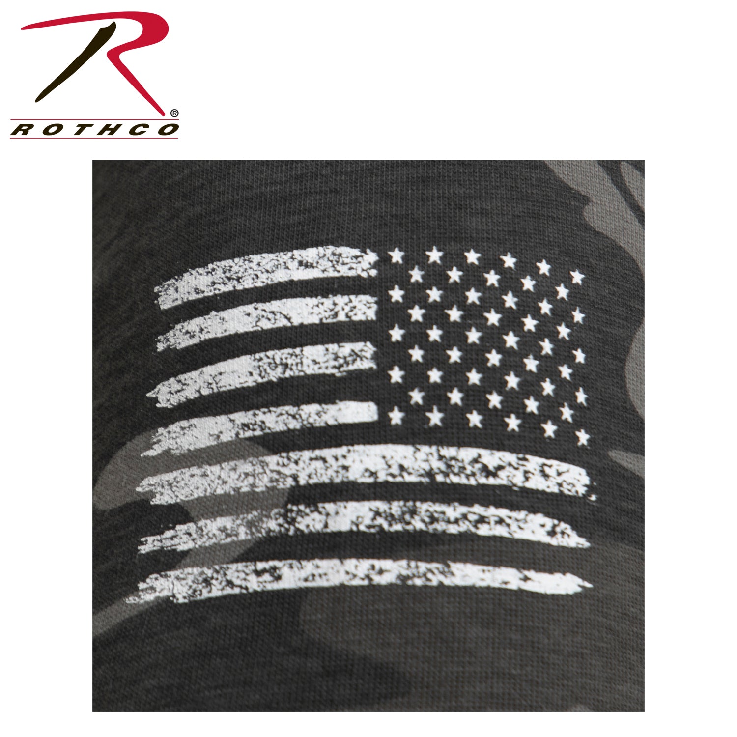 Rothco Camo US Flag T-Shirt - Black Camo - FrankyFashion.com
