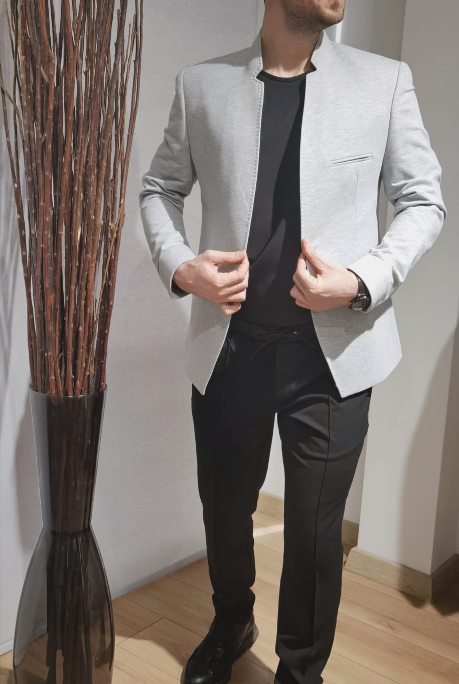 Men's Slim Fit Blazer | European | 1774 Grey - FrankyFashion.com
