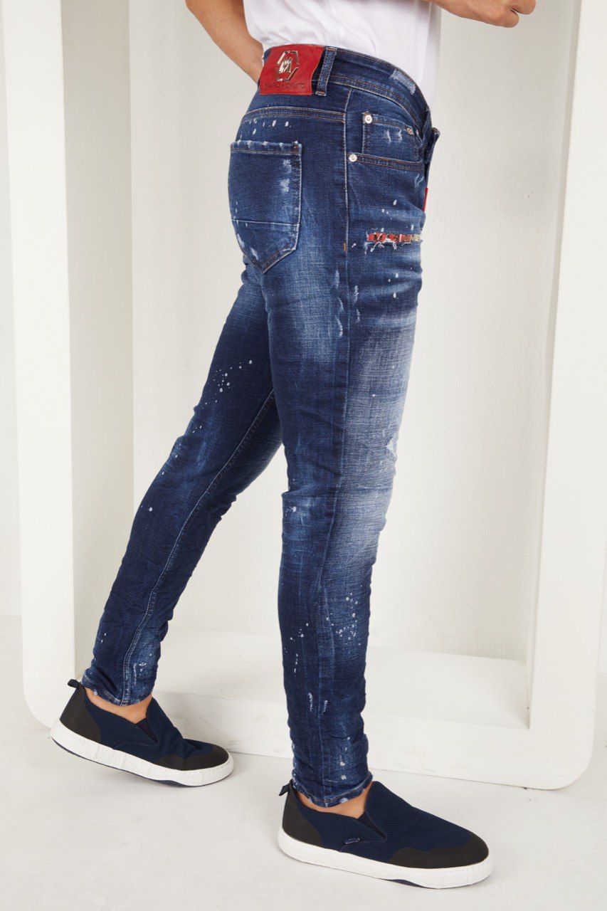 Mario Morato Men's Skinny Jean Pants | Indigo, Lt. Indigo 2594