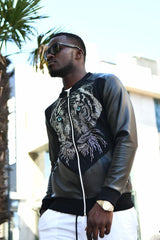 Men's Premium Faux Leather Short Racing Jacket | 4-20353 - FrankyFashion.com