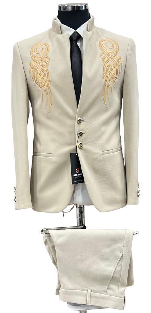 Men’s Black Textured Slim Fit Short Blazer Jacket | 665