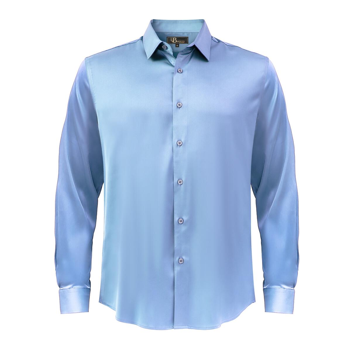 Barocco Luxe Satin Stretch Shirt | B300