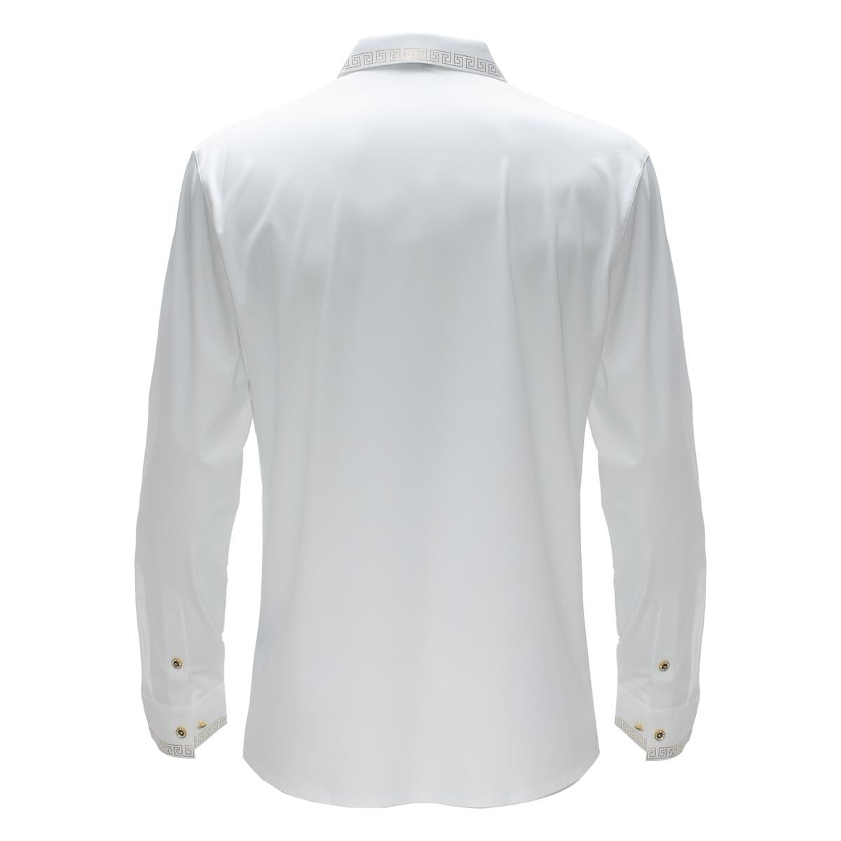 Barocco Men's Shirt Long Sleeves Alpha Attire WHITE/SILVER | B310
