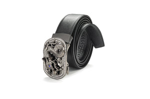 Genuine Leather Belt Men's Ratchet Dragon Design Belt With Adjustable Automatic Buckle | BL502