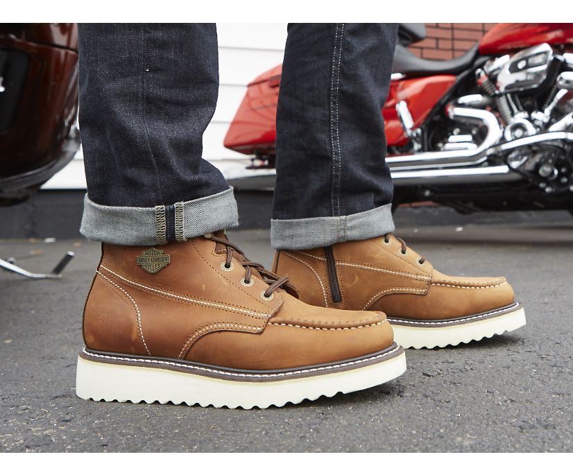Harley-Davidson® Beau Tan Leather Boots D93136 - FrankyFashion.com
