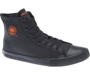 Harley-Davidson® Baxter Black/Orange Leather Sneakers | D93343