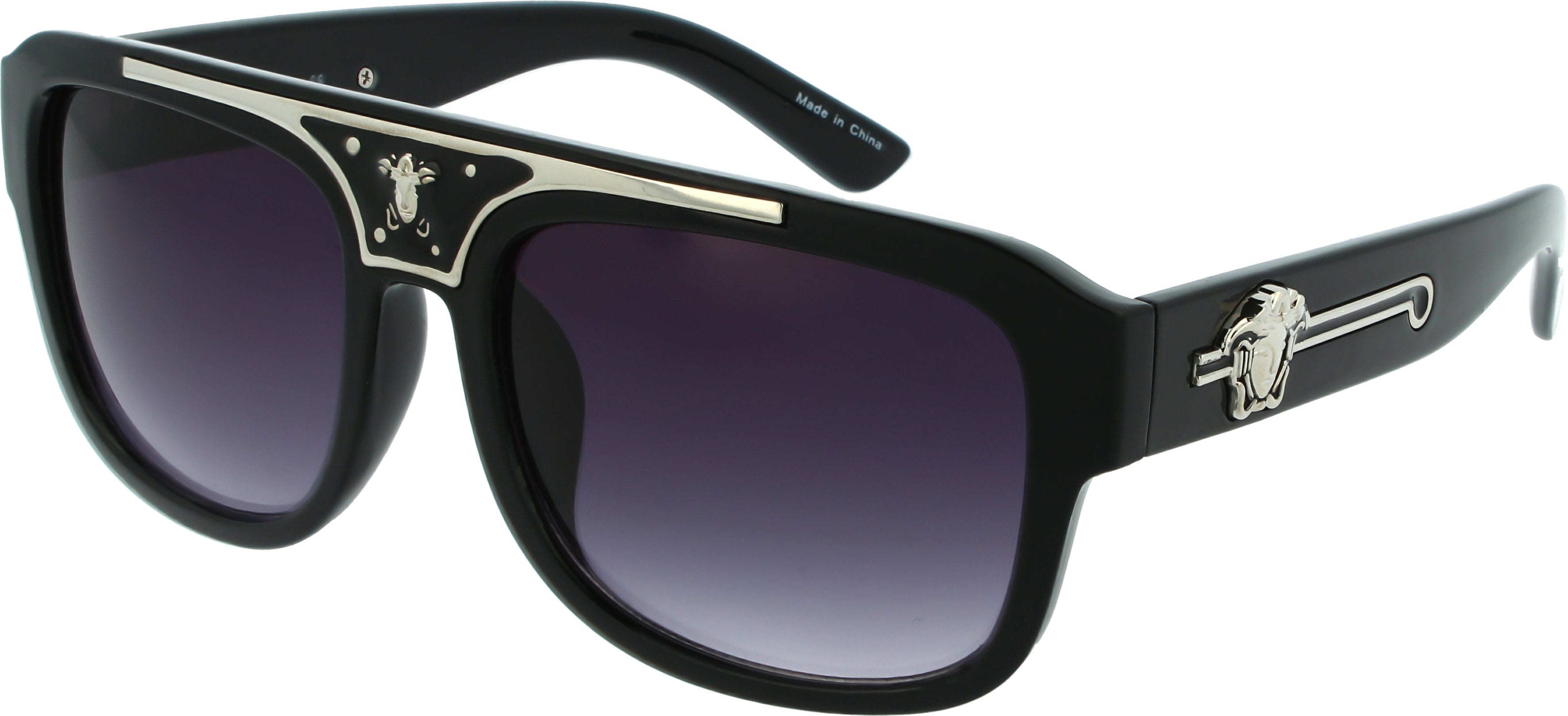 Semi-Round V Look Sunglasses | Unified Double Bridge | 100% UV Protection | 3309