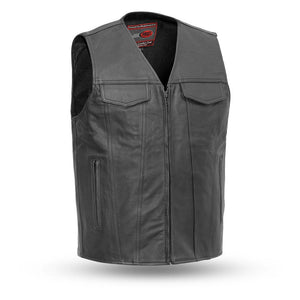 Badlands - Leather Motorcycle Vest - FrankyFashion.com