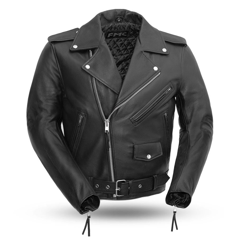 Superstar - Men's Leather Motorcycle Jacket - FrankyFashion.com