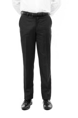 Demantie Black Performance Stretch Wool Dress Pants For Men