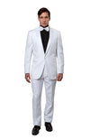 White / White 2 Pc Peak Lapel Slim Fit Tuxedo