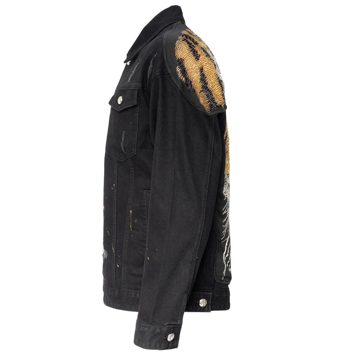 Tiger Threads Denim Jacket - CENTURY PENTHOUSE BLACK/GOLD | PJJ600 PROMO