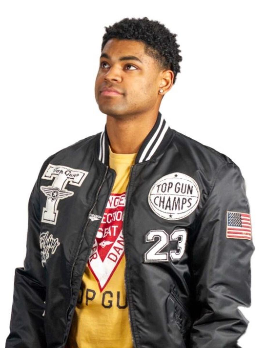 Men’s Black Flight Bomber Jacket – Regular Fit | Top Gun | TGJ2323
