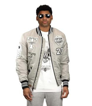 Men’s Black Flight Bomber Jacket – Regular Fit | Top Gun | TGJ2323