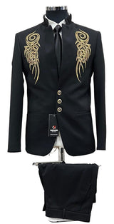 Men’s Black Textured Slim Fit Short Blazer Jacket – Lightweight button-up blazer for transitional weather and modern formal style.