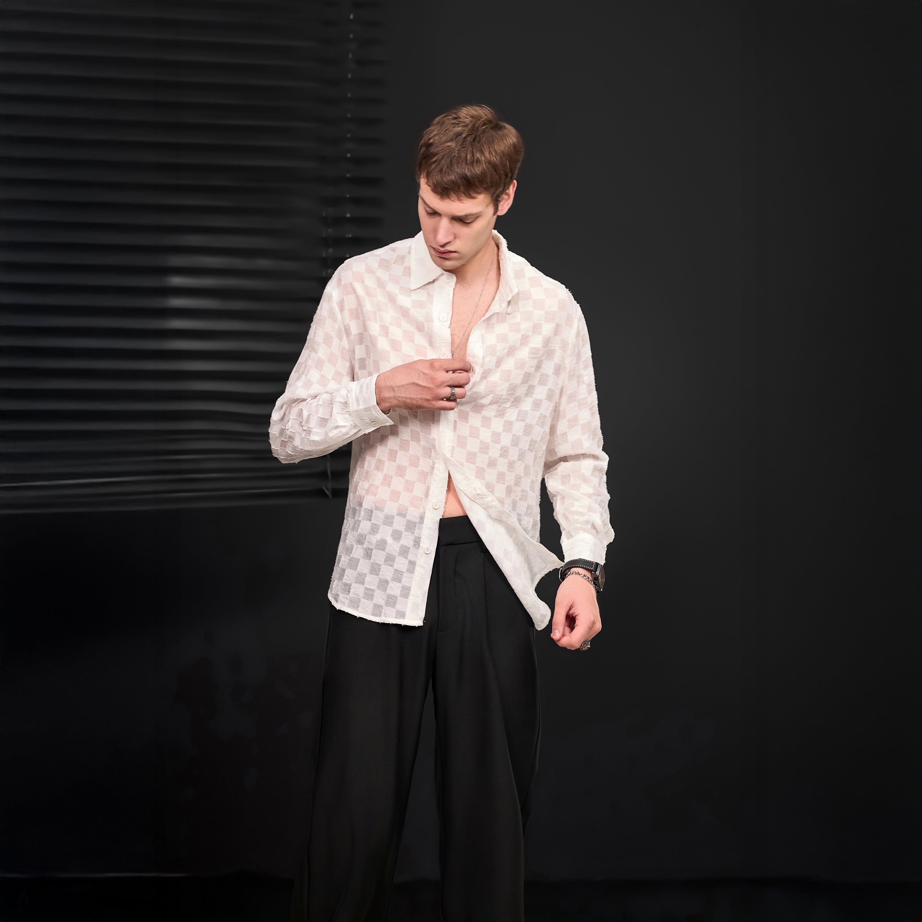 Kingsley Side-Tab Trousers BLACK