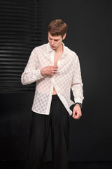 Haven Textured Long Sleeve Shirt WHITE