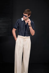 ModStripe Knit Shirt NAVY/WHITE