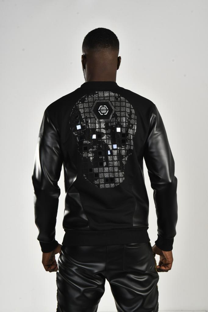 Men's Light Jacket with Silver Skeleton Design European | Fitted Cut | Men's | 20562