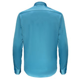 Barocco Luxe Satin Stretch Shirt AQUA