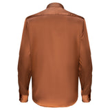 Barocco Luxe Satin Stretch Shirt MOCHA