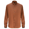 Barocco Luxe Satin Stretch Shirt MOCHA