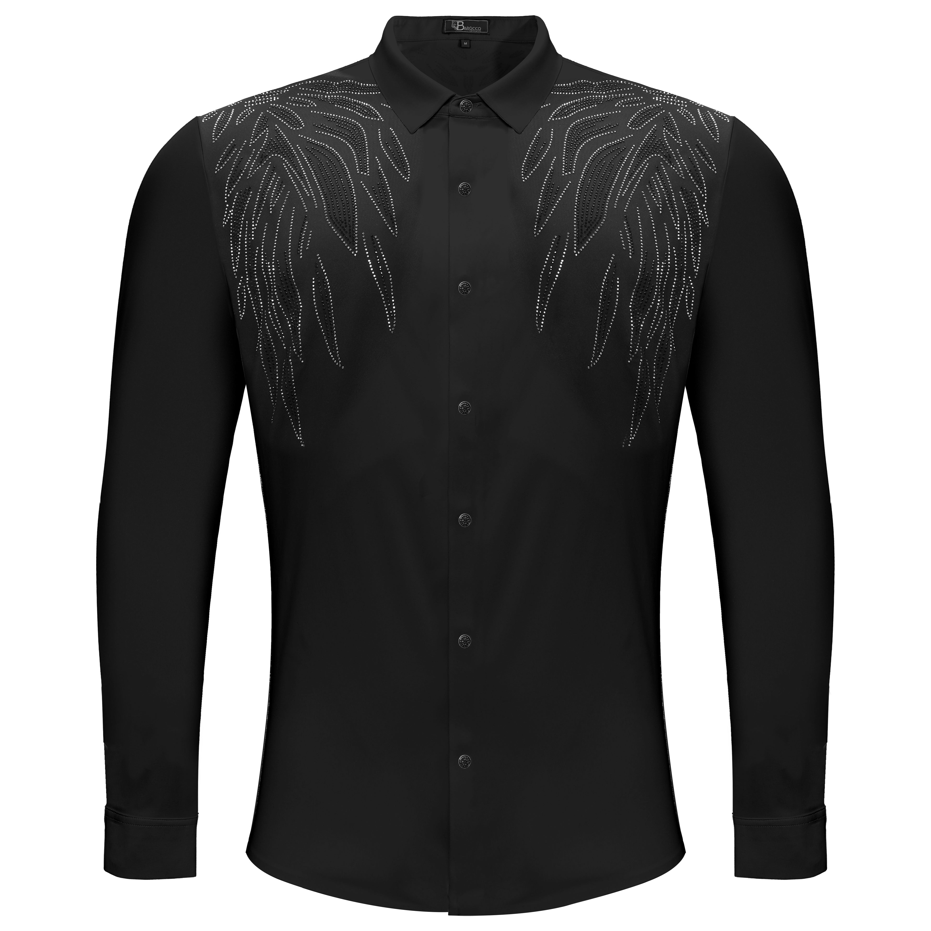 Heavenly Wings Button-Up Shirt BLACK/BLACK