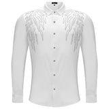 Heavenly Wings Button-Up Shirt WHITE/SILVER