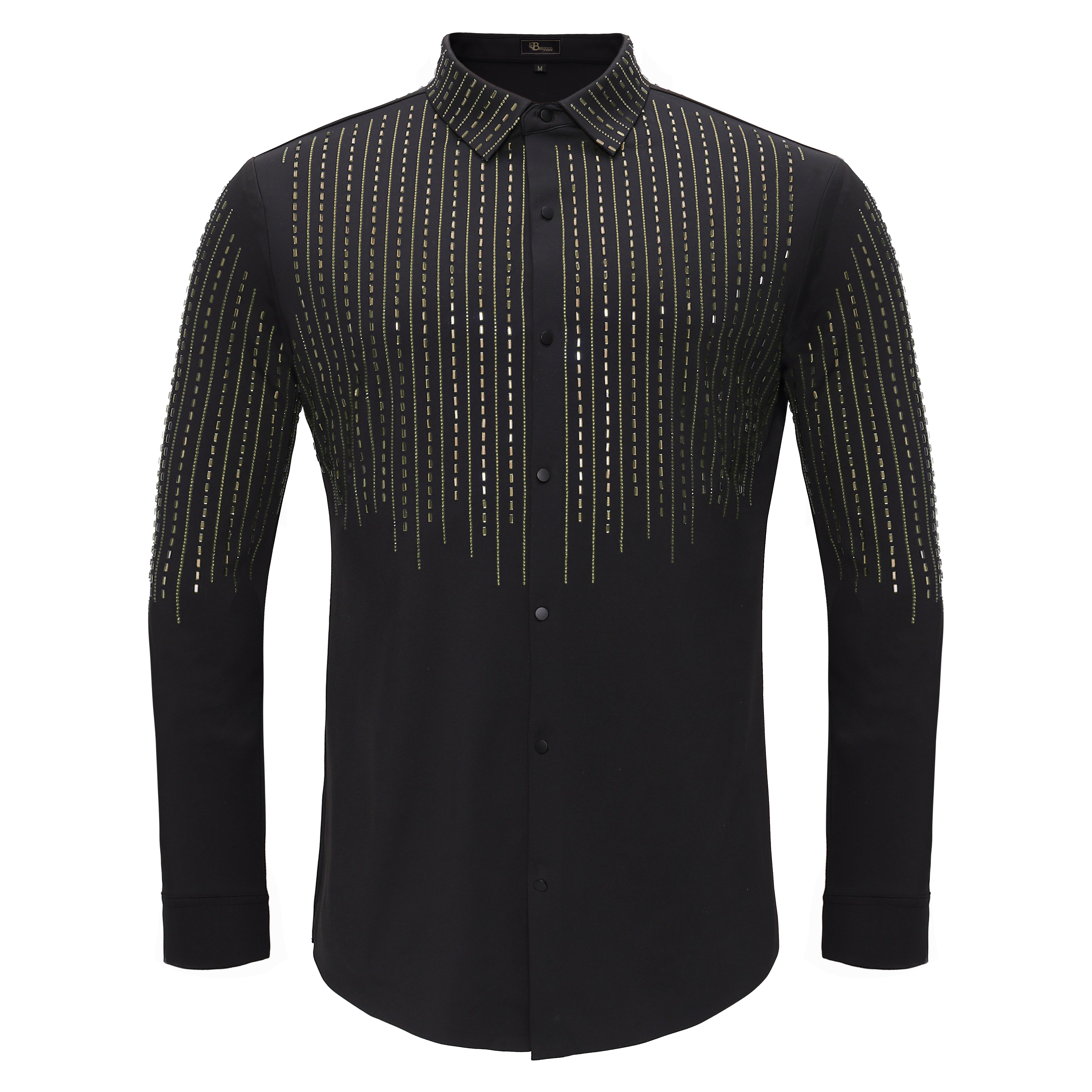 Crystal Classic Button-Up Shirt BLACK/GOLD