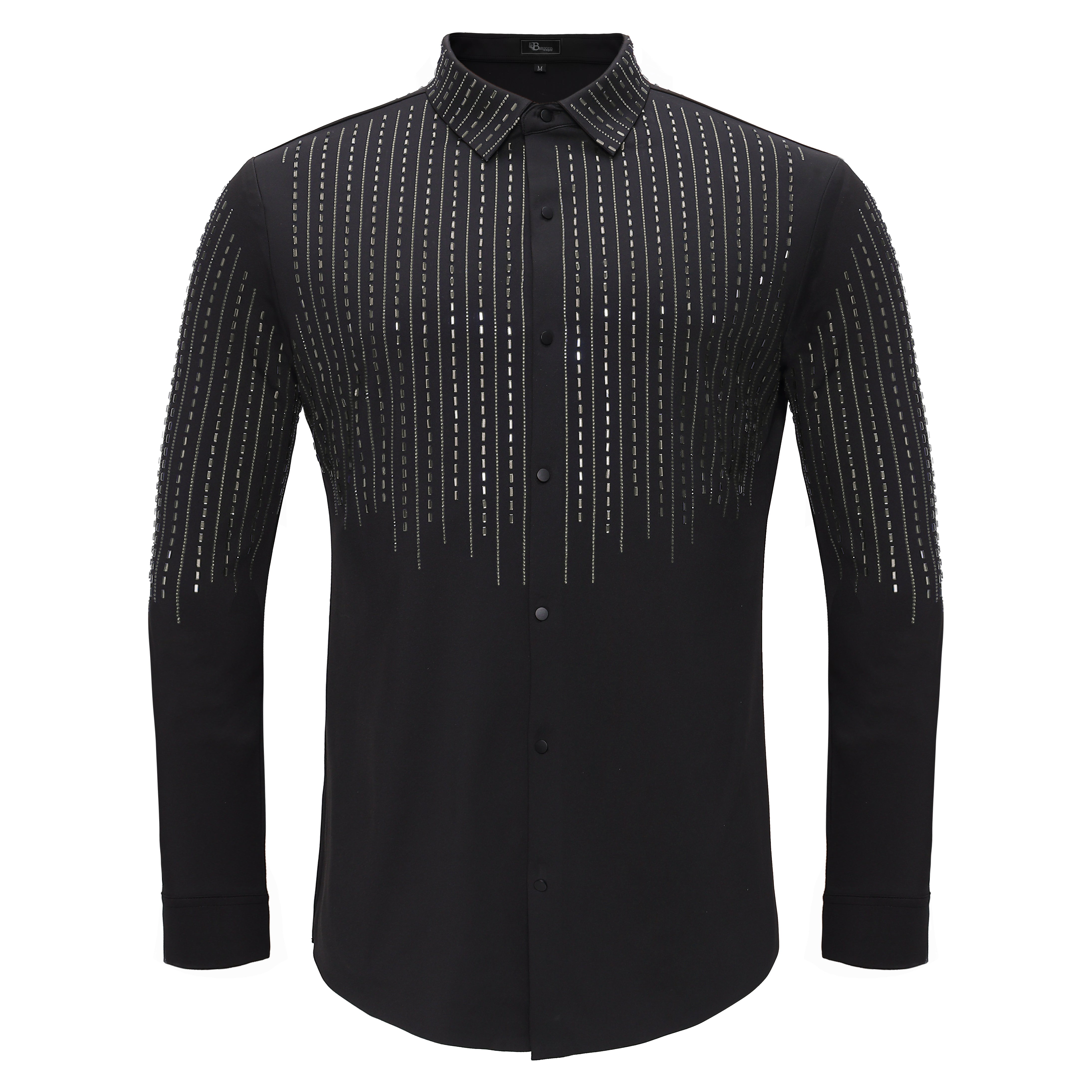 Crystal Classic Button-Up Shirt BLACK/GUN METAL